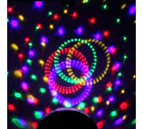 Диско-шар светодиодный Серпантин "Каледоскоп", LED (красный, зеленый, синий), USB+mp3+пульт+bluetooth (220V) 765-173