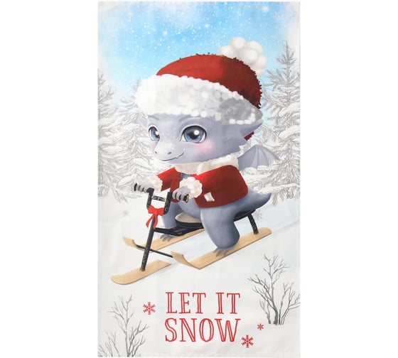 Полотенце Этель Let it snow 40x73 см, 100% хлопок, саржа 190 г/м2 9907876 1