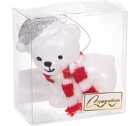 Елочная игрушка Серпантин Милый мишка 8x4x9 см, серебро 107-6157