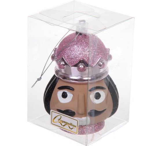 Елочная игрушка Серпантин Новогодний солдат 7,5x7x11 см, розовый 916-1149 1