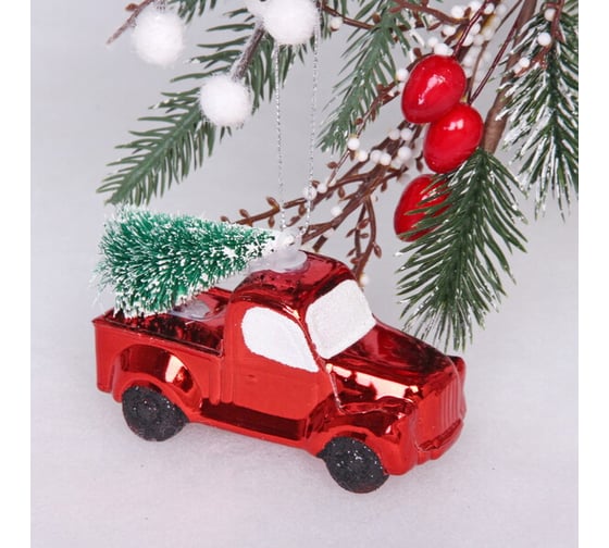 Елочная игрушка Серпантин Новогодний экспресс 4x9x11 см, красный 916-0675