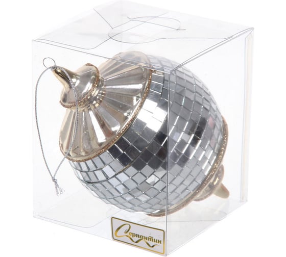Елочная игрушка Серпантин Новогодняя дискотека 8x8x13 см, золото 916-1180