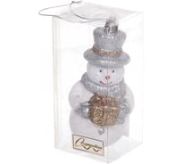 Елочная игрушка Серпантин Сияющий снеговик 6x5,5x12 см, серебро 916-0760