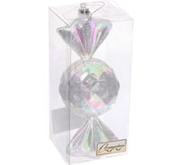 Елочная игрушка Серпантин Сладкая конфетка 6,3x6,3x15 см, серебро 107-6002