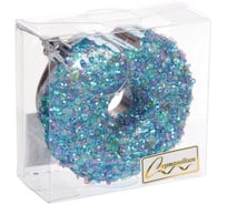 Елочная игрушка Серпантин Сладкий пончик 8x4x10 см, голубой 107-6122