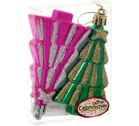 Елочные игрушки Серпантин Елочки праздничные 8 см микс цветов набор 2 шт 196-349