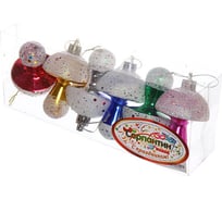 Елочные игрушки Серпантин Грибочки 4,5 см микс цветов набор 6 шт 654-034