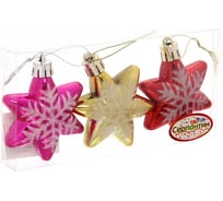 Елочные игрушки Серпантин Звездочки 5,5 см микс цветов набор 3 шт 196-352