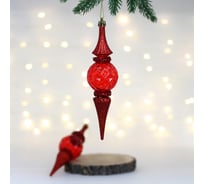Елочные игрушки Серпантин Искры 5x5x19 см набор 2 шт, красный 107-6186