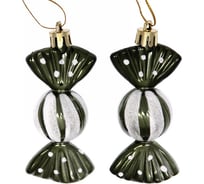 Елочные игрушки Серпантин Таинственное очарование Конфетки 8 см набор 2 шт, изумруд 916-890