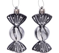Елочные игрушки Серпантин Таинственное очарование Конфетки 8 см набор 2 шт, графит 916-888