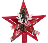 Звезда на ёлку Серпантин "Лесное волшебство" 18х18 см, Красный 201-4093