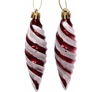 Елочные игрушки Серпантин Таинственное очарование Сосульки 10 см набор 2 шт, темный рубин 916-895