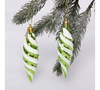 Елочные игрушки Серпантин Таинственное очарование Сосульки 10 см набор 2 шт, салатовый 916-0344