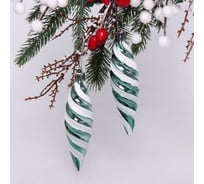 Елочные игрушки Серпантин Таинственное очарование Сосульки 10 см набор 2 шт, темный нефрит 916-0633