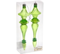 Елочные украшения Серпантин Изящные переливы 4.5x4.5x19 см набор 2 шт, зеленый 107-6121