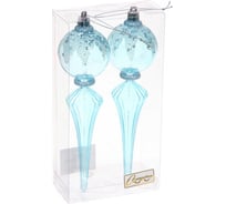 Елочные украшения Серпантин Изящный блеск 5.3x5.3x19 см набор 2 шт, голубой 107-6107