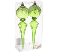 Елочные украшения Серпантин Изящный блеск 5.3x5.3x19 см набор 2 шт, зеленый 107-6109