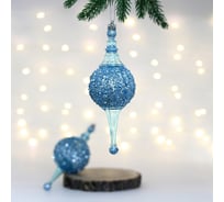 Елочные украшения Серпантин Мерцание ночи 6.5x6.5x19.5 см набор 2 шт, голубой 107-6131