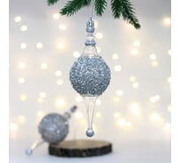 Елочные украшения Серпантин Мерцание ночи 6.5x6.5x19.5 см набор 2 шт, серебро 107-6139
