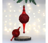Елочные украшения Серпантин Мерцание ночи 6.5x6.5x19.5 см набор 2 шт, красный 107-6137