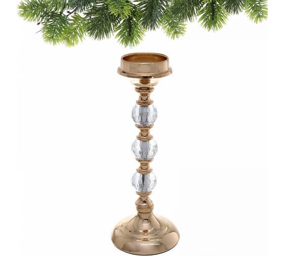 Подсвечник Серпантин "CRYSTAL" 31,5х11,5х11,5 см, Золото 114-474