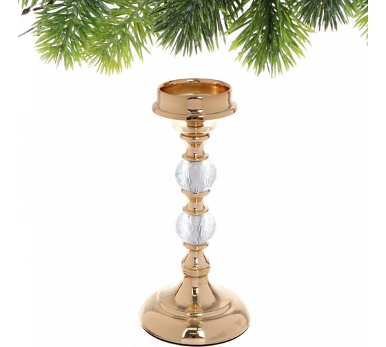Подсвечник Серпантин "CRYSTAL" 24,5х11,5х11,5 см, Золото 114-473