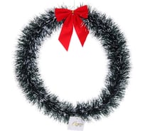 Венок новогодний Серпантин "Хвойный блеск" 30 см, Зеленый/белый 201-0714