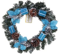 Венок хвойный Серпантин "Снежное синяие" d-30 см 201-3747