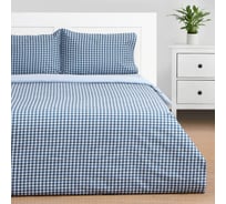 Комплект постельного белья Этель дуэт, Blue cage 150x215 см 2 шт, 225x240 см, 50x70±3 см 2 шт, новосатин 10326524