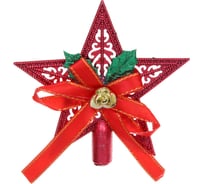 Верхушка на елку Серпантин Сияющая звезда 10 см, красный 201-3500