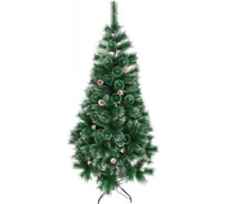 Ёлка Серпантин "Снегурочка" 150 см, леска с шишками и серебряным инеем (152 ветки) 200-148