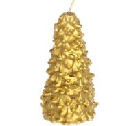 Свеча новогодняя Серпантин Сказочная ель 5,5x10 см, золото 221-048