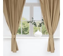Комплект штор для кухни Этель Kitchen, с подхватами, бежевый, 150x180 см, 2 шт. 10472176