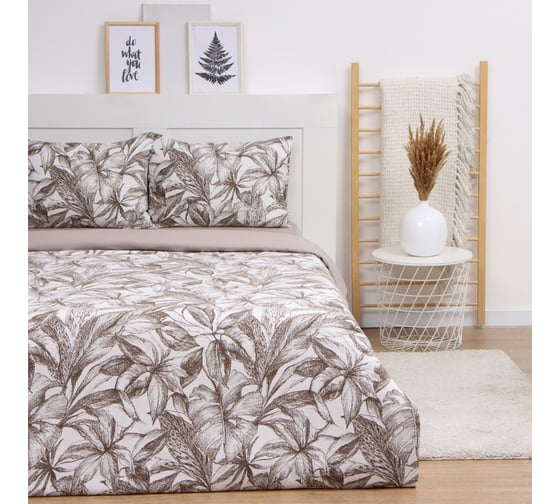 Комплект постельного белья LoveLife 1.5 спальное, Tropics 143x215см, 150x240см, 50x70см-2 шт., жатка, 100% п/э, 100гр/м2 10322869 1