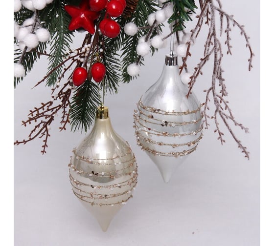 Набор украшений Серпантин SHINE "Star Thread" 13,8x6,5 см (2 шт..), light champagne/silver 201-1934