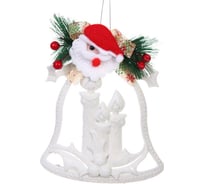 Украшение новогоднее Серпантин "Колькольчик с со свечами" 17х14 см, Белый 201-4069