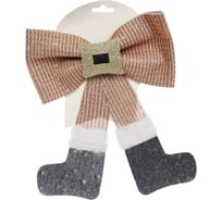 Бант на ёлку Серпантин "Веселье" 20х24 см, шампань 185-0690