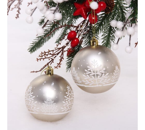 Набор украшений Серпантин SHINE "Snow Forest" 8 см (2 шт..), light champagne 201-1982 1