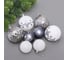 Набор шаров Серпантин "Snow shine" 7 см + 5 см (24 предмета), Графит/Белый 201-3129 3