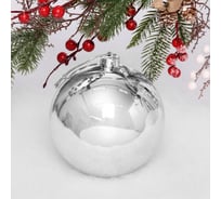 Новогодний шар Серпантин 15 см "Глянец", серебро 201-0683