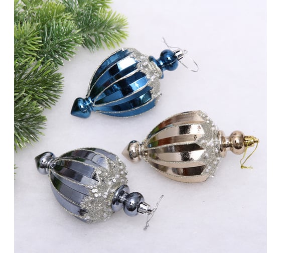 Набор украшений Серпантин SHINE "Highlights" 12x7 см (3 шт..), night blue/champagne silver/grey 916-1214