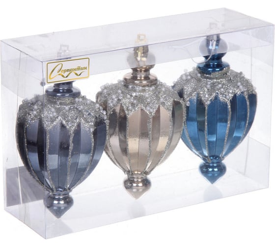 Набор украшений Серпантин SHINE "Highlights" 12x7 см (3 шт..), night blue/champagne silver/grey 916-1214