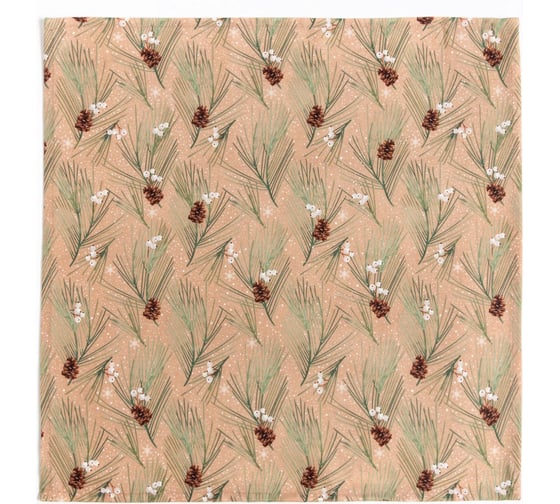Набор салфеток Этель "Spruce branches" 46x46 см, 4 шт., 100% хлопок, саржа 190 г/м2 7321860 1