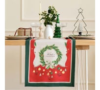 Дорожка на стол Этель "Рождественский венок" 40x147 +/- 5 см, 100% хлопок, саржа 190 гр/м2 9905078