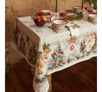 Набор столовый Этель "Сhristmas bells" скатерть 150x220 +/-3 см, с ГМВО, салфетки 40x40 см - 12 шт. 7319002
