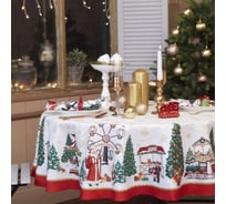 Скатерть Этель Новогодняя ярмарка d=220 +/- 3 см, с ГМВО, 100% хлопок, саржа 190 гр/м2 5072939