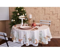 Скатерть Этель Christmas forest d=215 +/- 3 см, с ГМВО, 100% хлопок, саржа 190 гр/м2 5072941