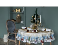 Скатерть Этель Christmas time d=150 см +/-3 см, с ГМВО, 100% хлопок, саржа 190 гр/м2 4496670
