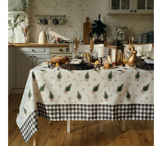 Скатерть Этель Happy New Year 149x220см с ГМВО, 100% хлопок, 190 г/м2 5035896 1